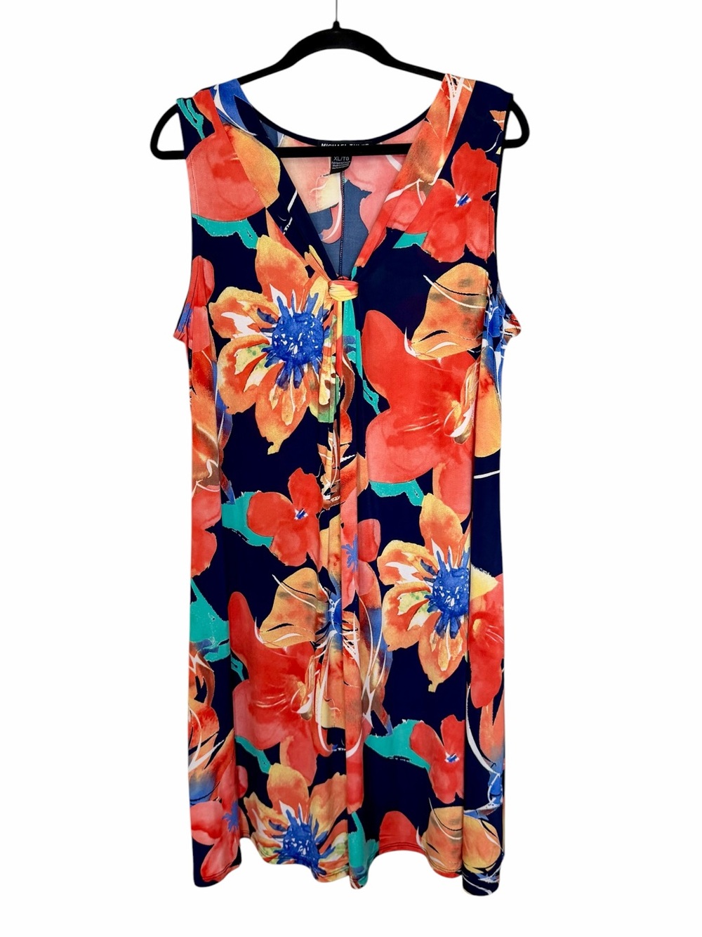 Michael Tyler Creations Abstract Floral Sleeveless Mini Dress - Size XL